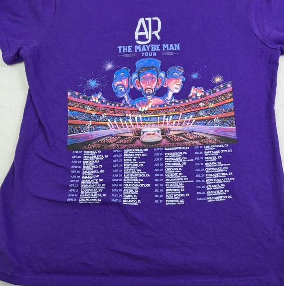 AJR The Maybe Man '24 Tour Concert Tee Dates/Cities/States/Venues on Back Medium - Picture 6 of 6